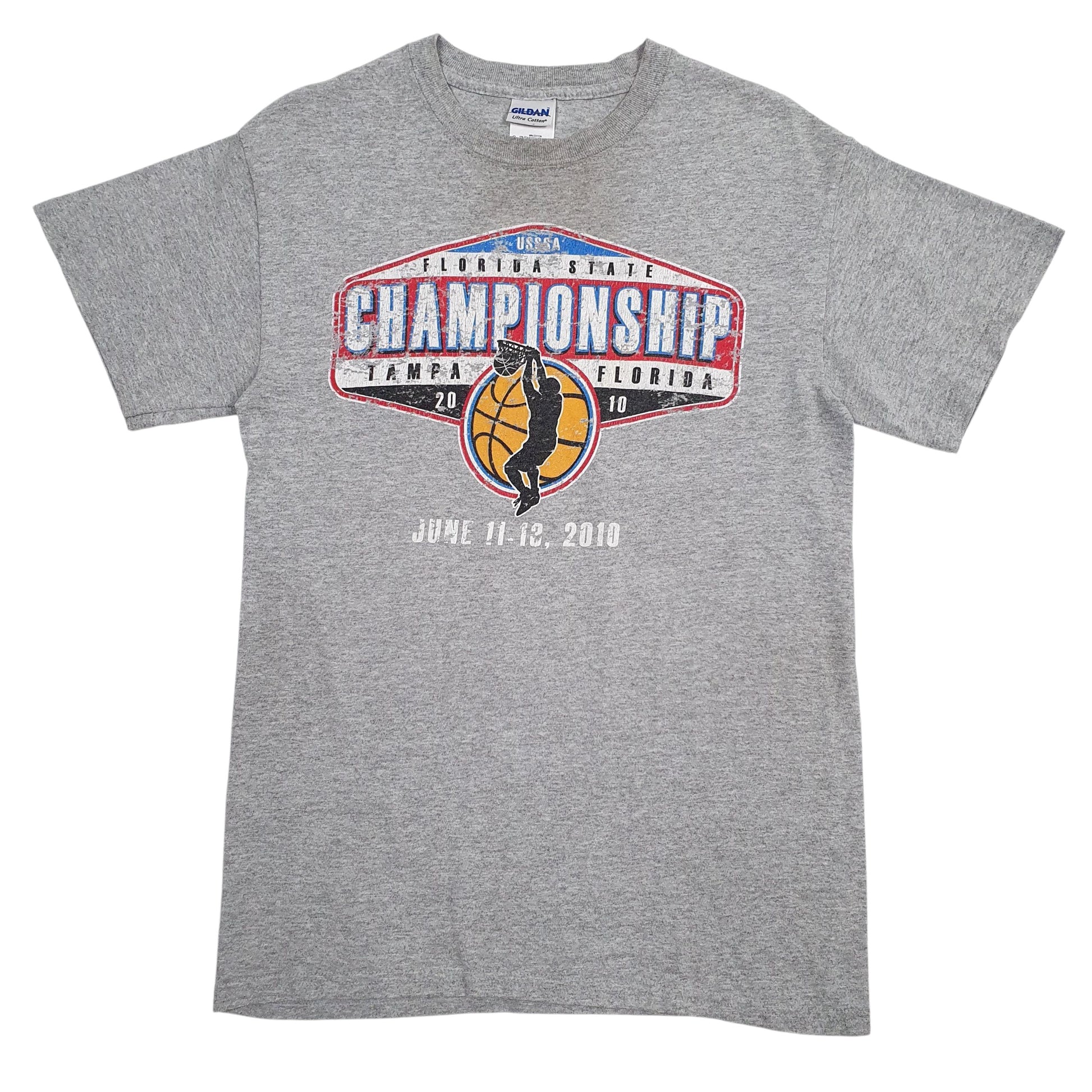 Mens Grey Gildan Basketball Tampa Florida Short Sleeve T Shirt