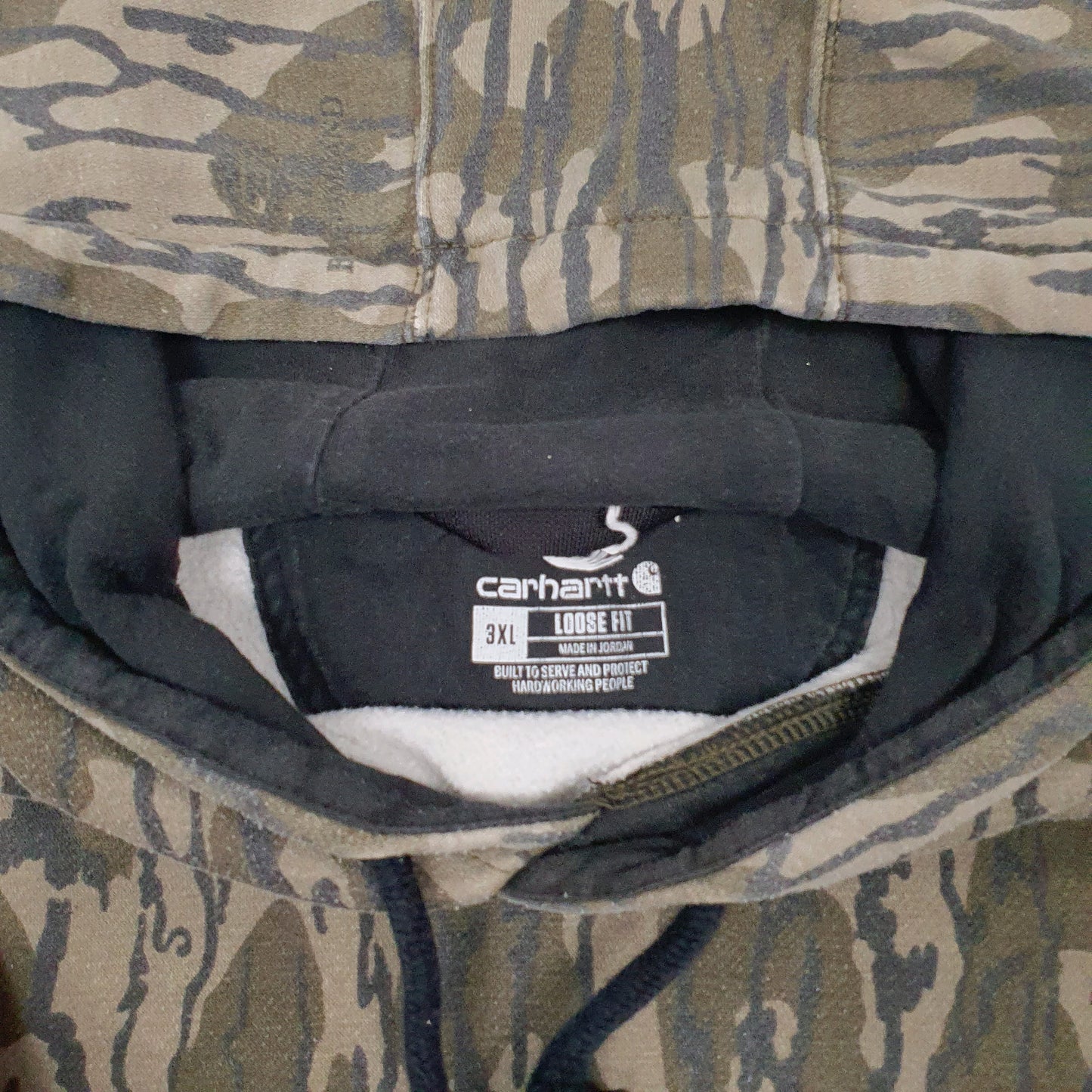 Mens Green Carhartt Real Tree Loose Fit Hoodie Jumper