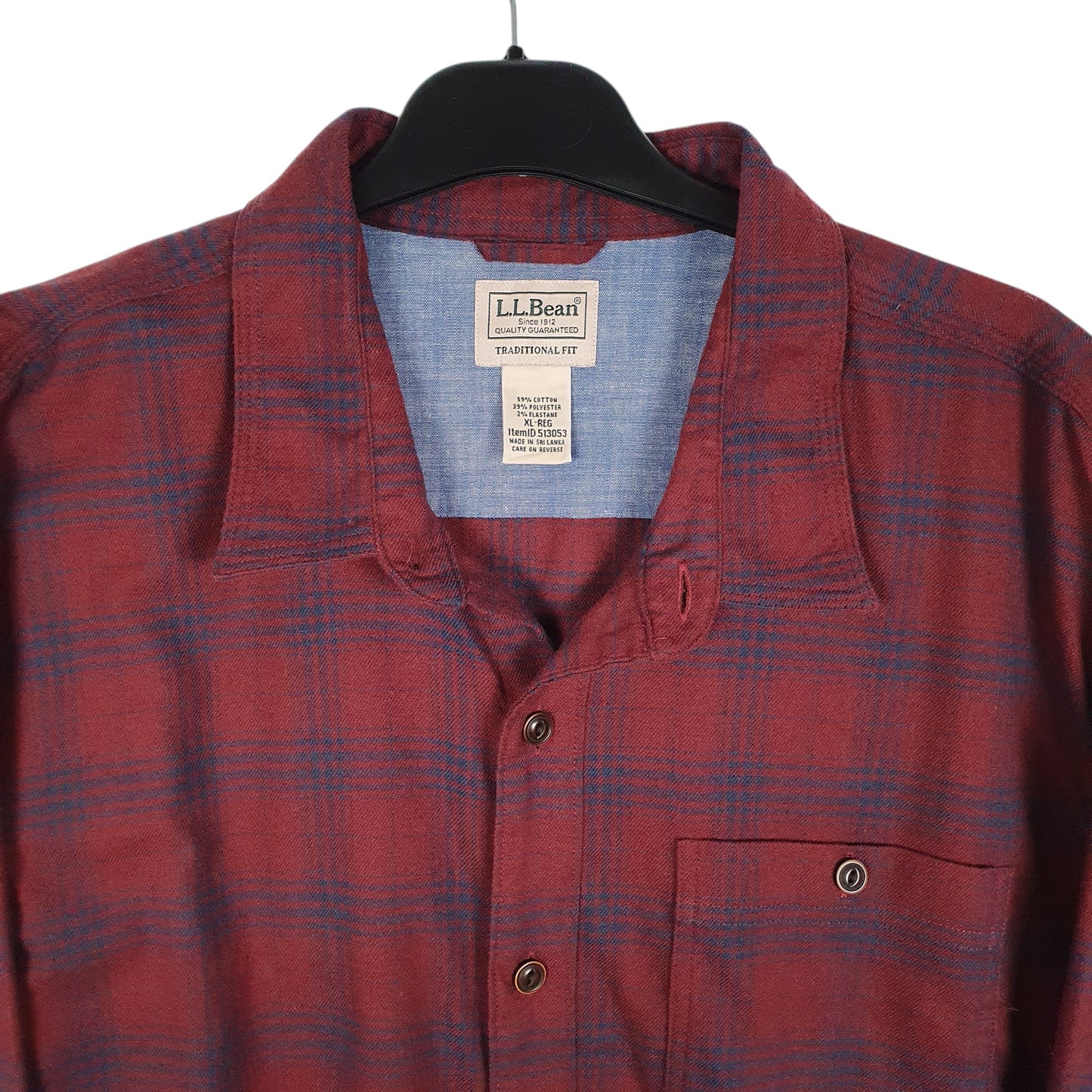 Mens Burgundy L.L.Bean   Shirt