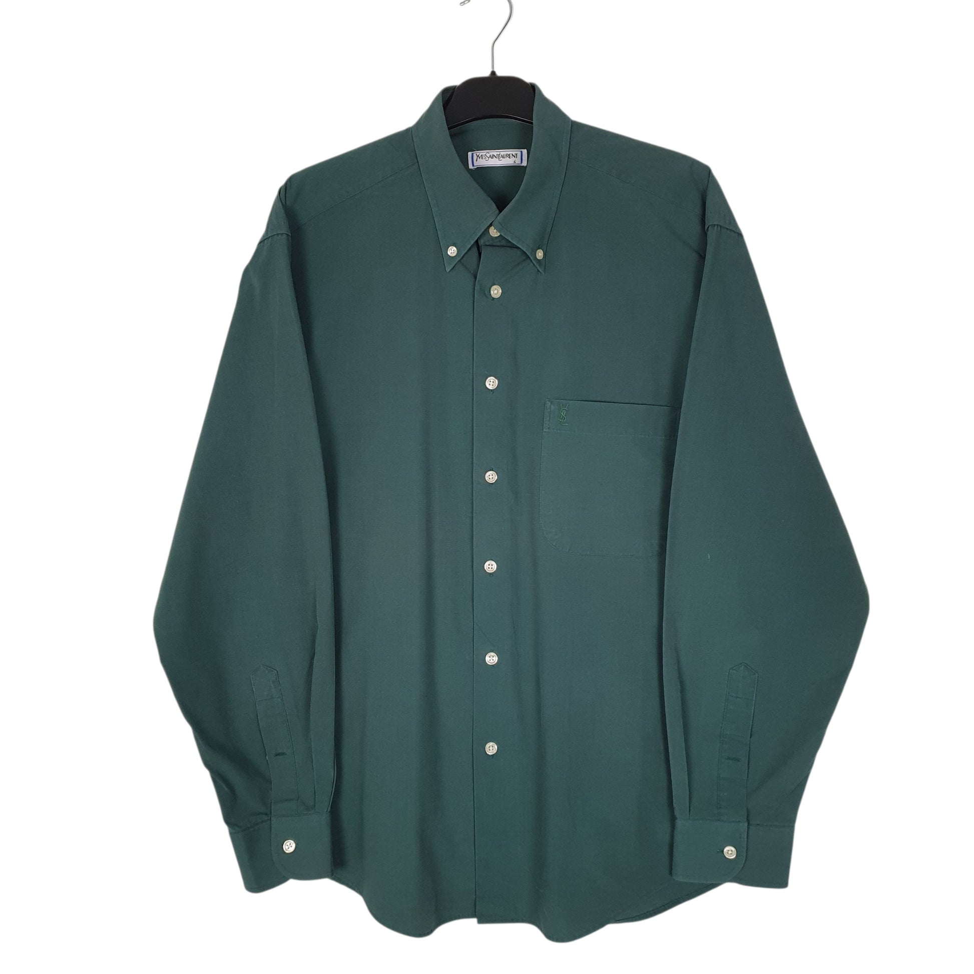 Mens Green Yves Saint Laurent  Long Sleeve Shirt