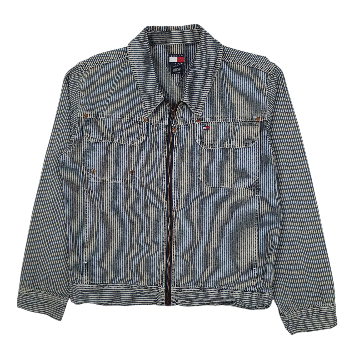 Womens Blue Tommy Hilfiger Vintage 00s Chore Hickory  Coat