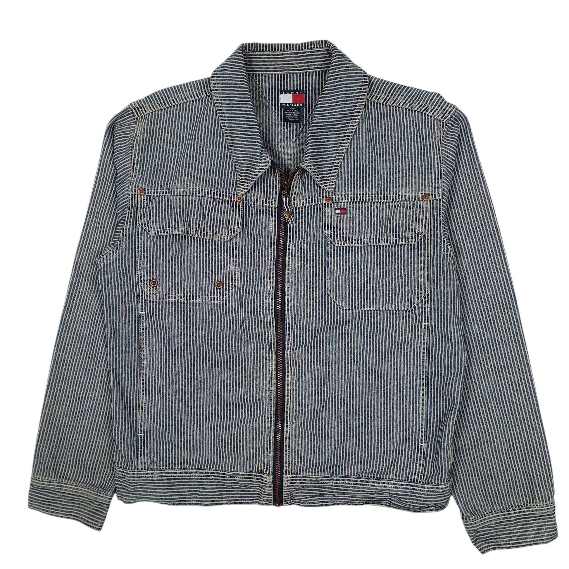 Womens Blue Tommy Hilfiger Vintage 00s Chore Hickory  Coat