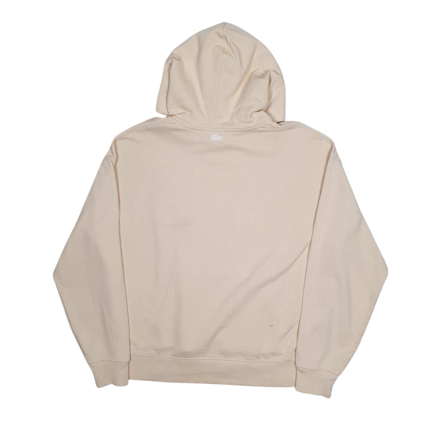 Mens Cream Lacoste Live Hoodie Jumper