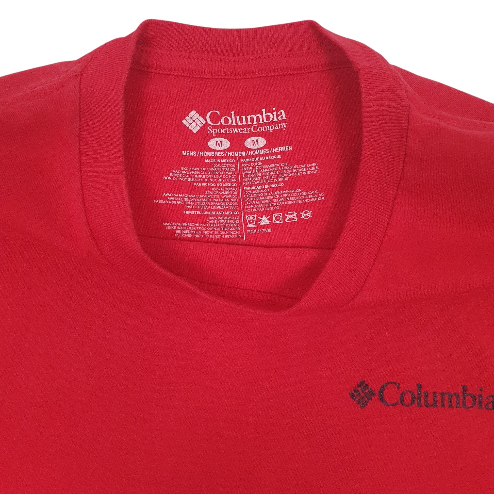 Mens Red Columbia Sportswear Company  Quarter Zip T Shirt