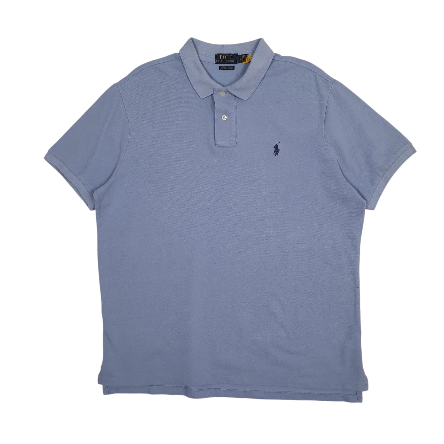 Mens Blue Polo Ralph Lauren Custom Slim Fit Short Sleeve Polo Shirt