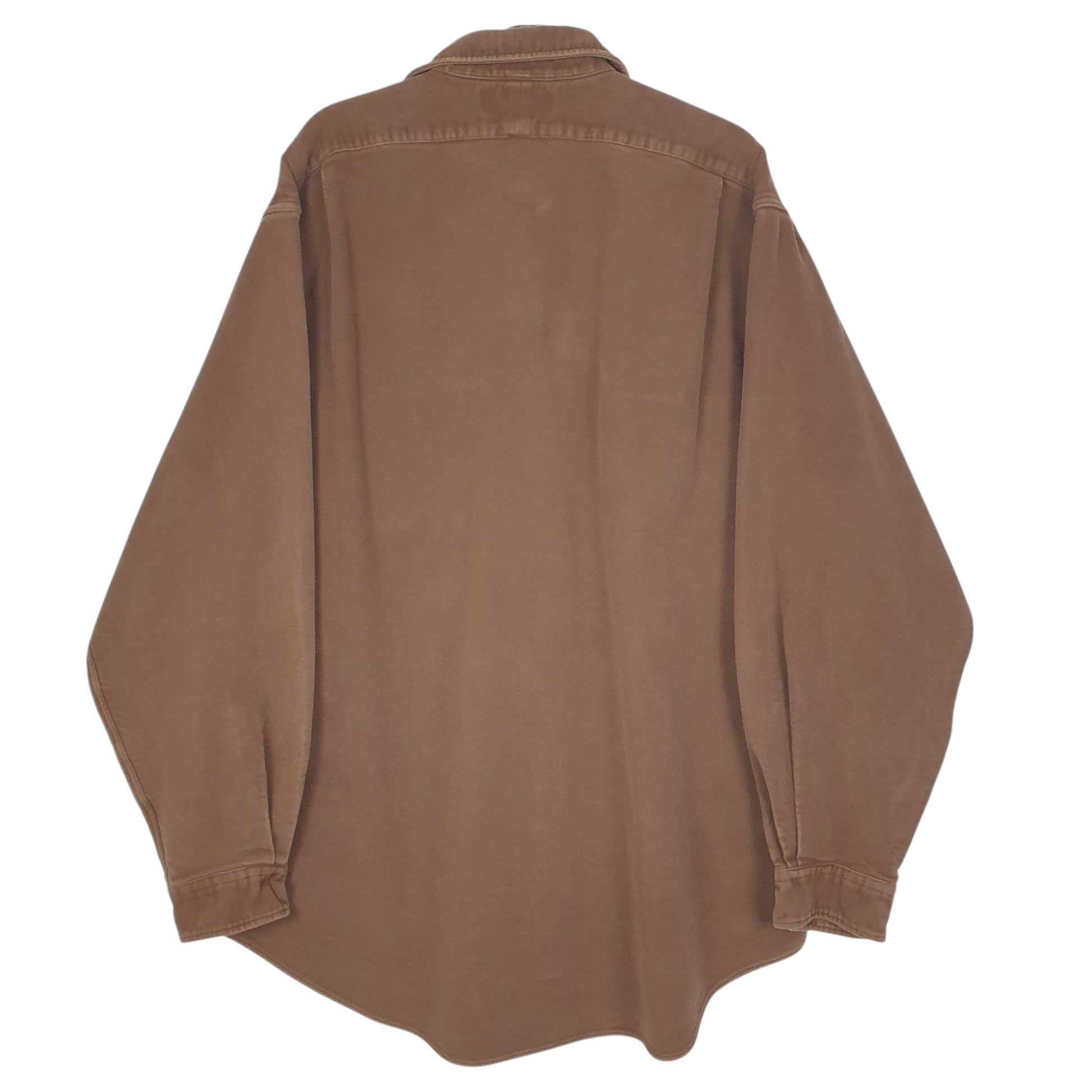 Mens Brown Polo Ralph Lauren Chamois Overshirt 90s  Shirt