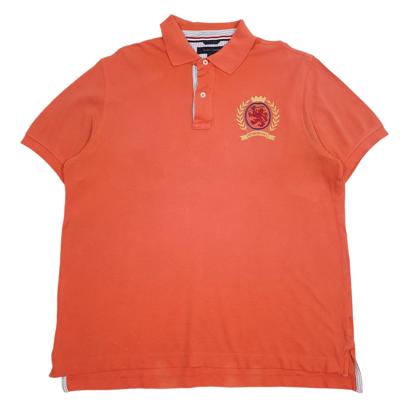 Mens Orange Tommy Hilfiger  Short Sleeve Polo Shirt