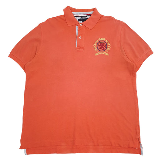 Mens Orange Tommy Hilfiger  Short Sleeve Polo Shirt