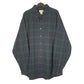 Mens Navy L.L.Bean Thick Flannel Plaid Long Sleeve Shirt