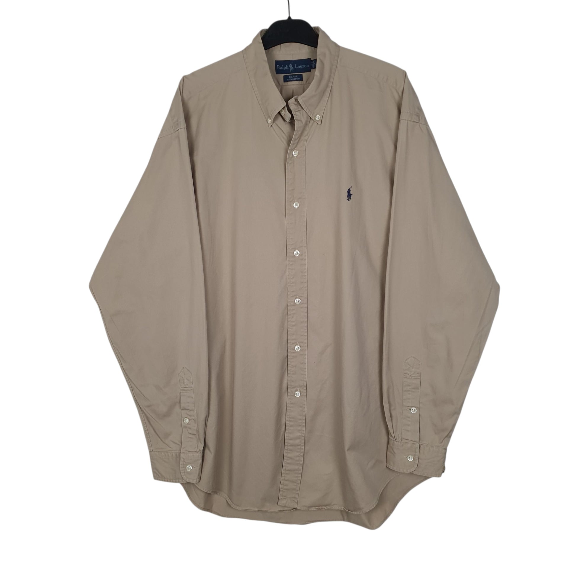 Mens Beige Ralph Lauren Oversized Long Sleeve Shirt