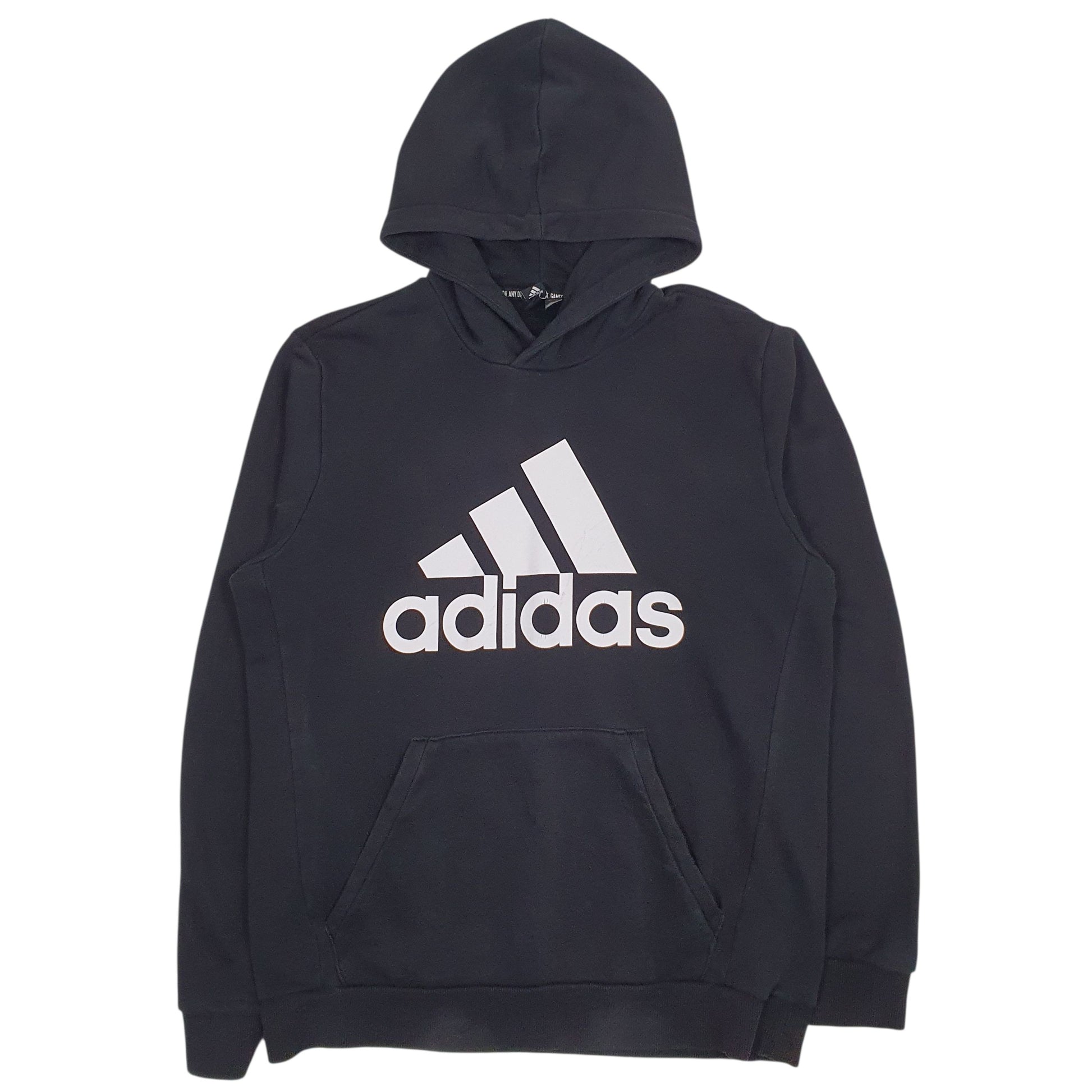 Mens Black Adidas Spellout Hoodie Jumper