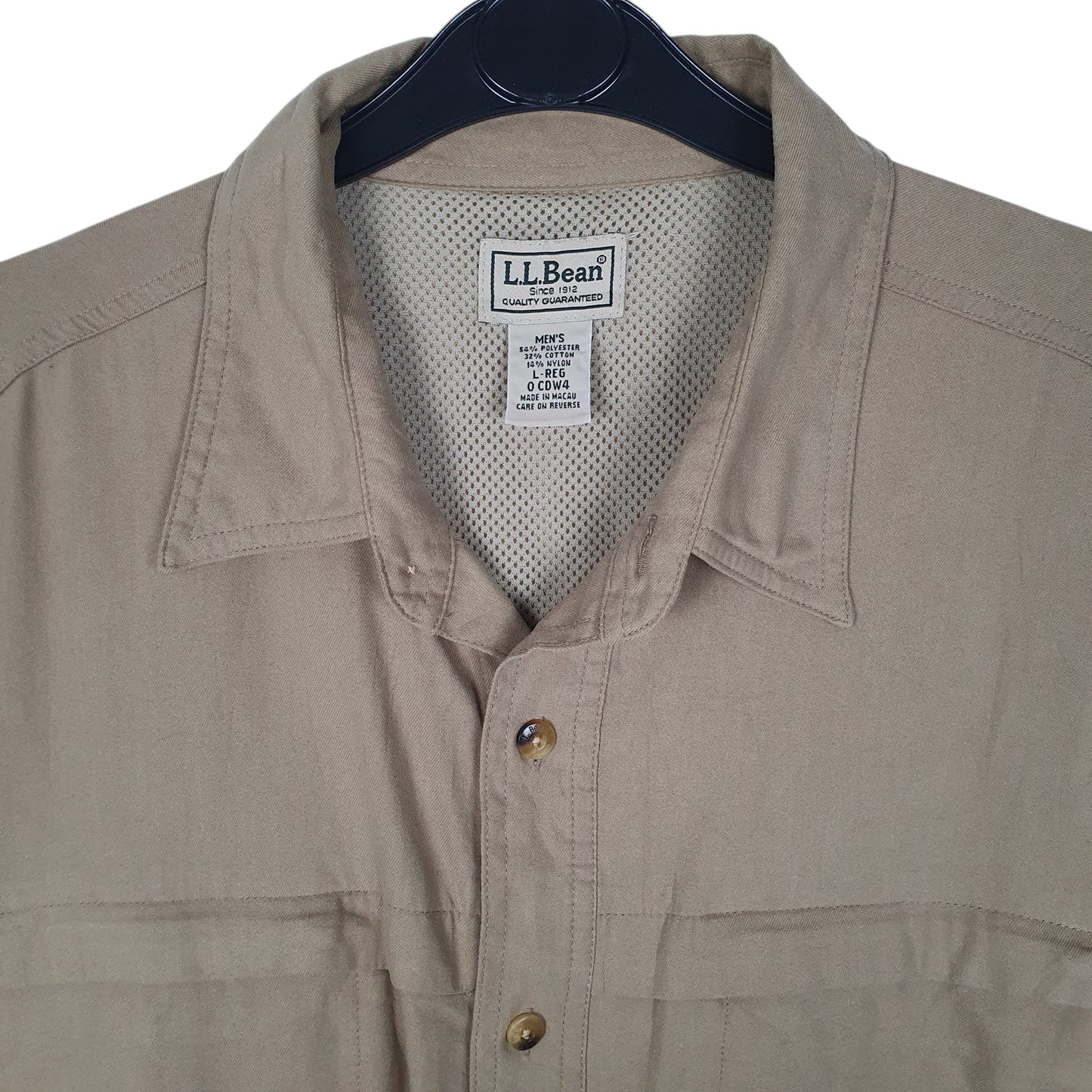 Mens Beige L.L.Bean Outdoors Hunting  Shirt