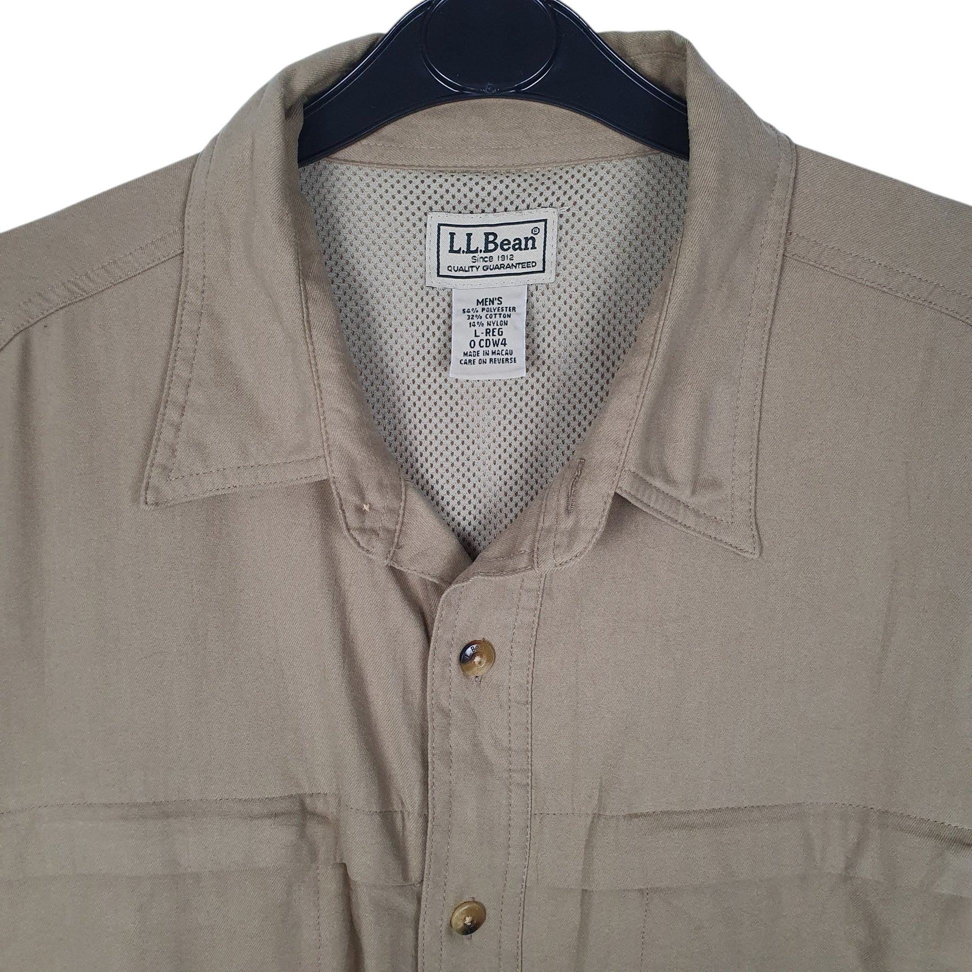 Mens Beige L.L.Bean Outdoors Hunting  Shirt