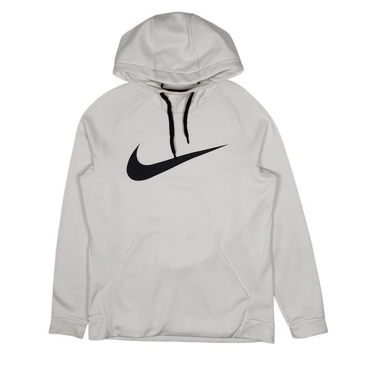 Mens White Nike Dri Fit Hoodie Jumper
