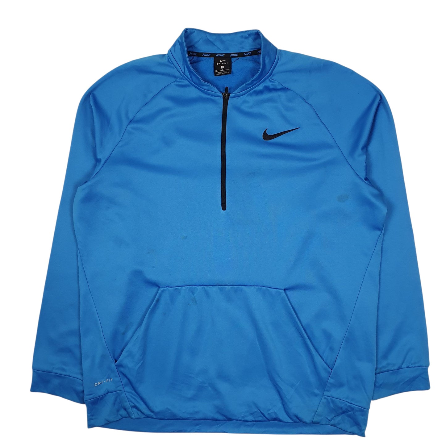 Mens Blue Nike Dri Fit Quarter Zip Jumper