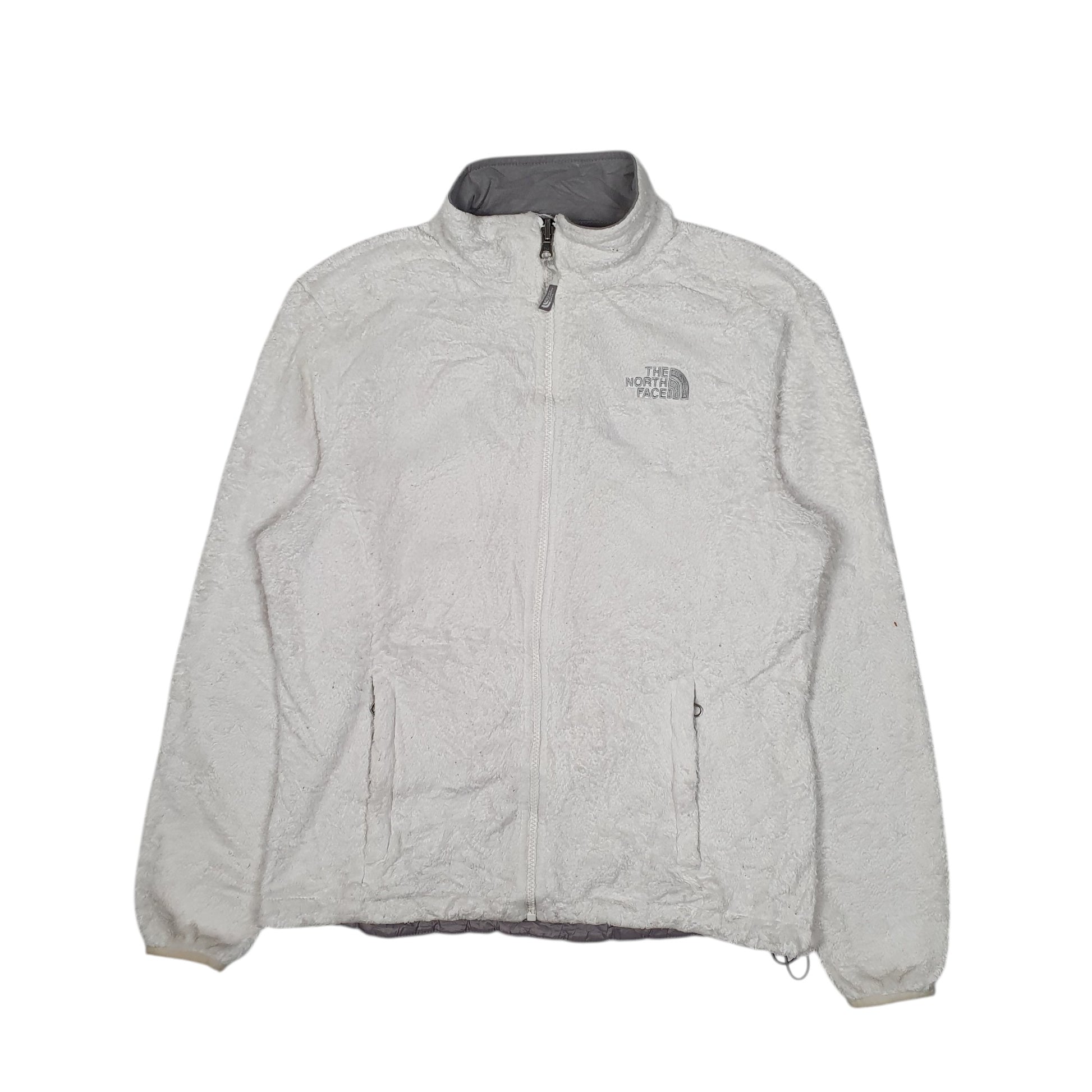 Womens White The North Face Fluffy Full Zip Jumper