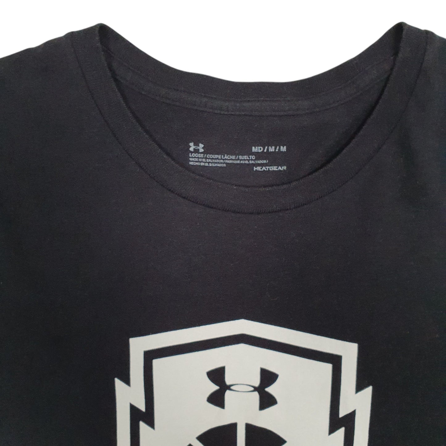 Mens Black Underarmour Heatgear Basketball Crewneck T Shirt