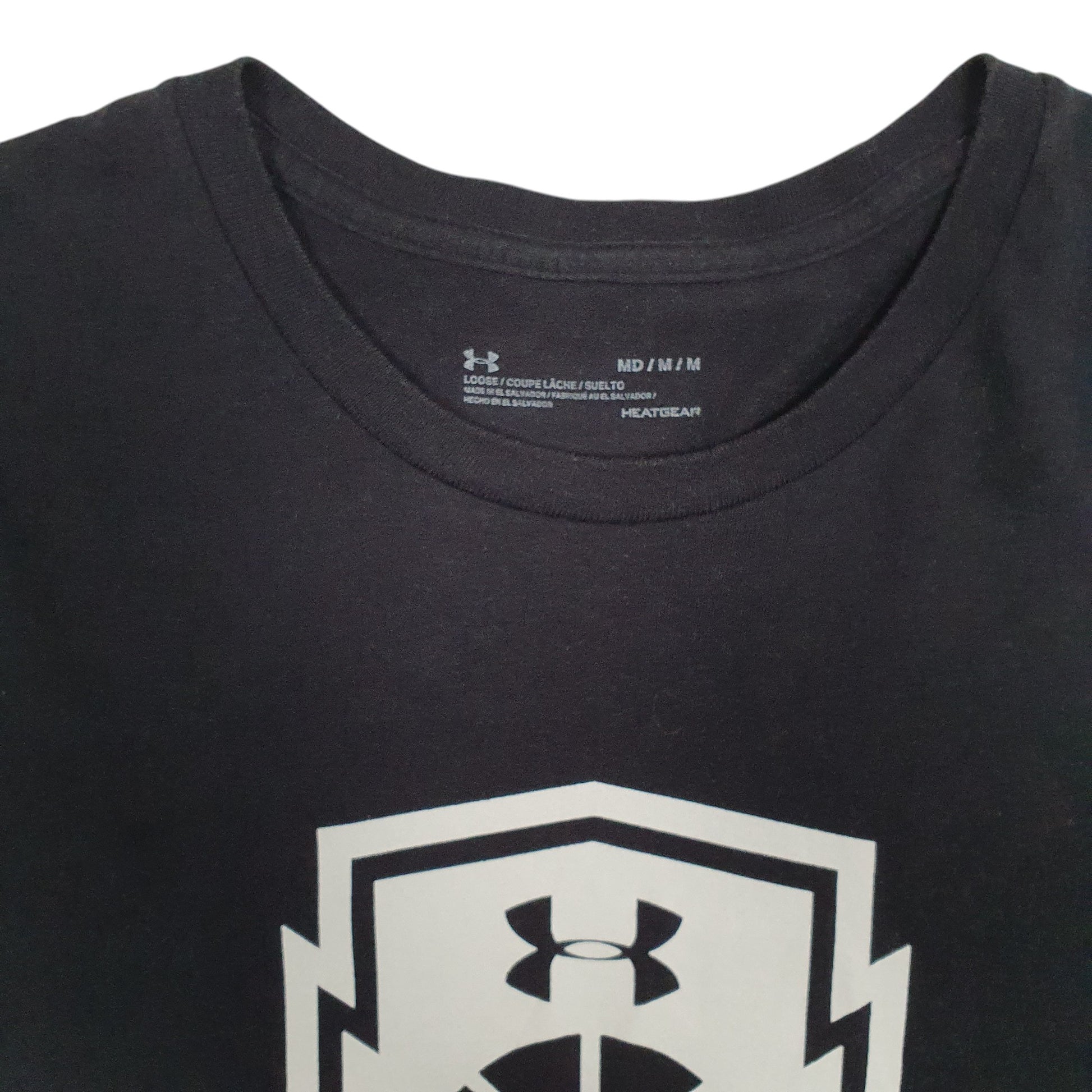 Mens Black Underarmour Heatgear Basketball Crewneck T Shirt