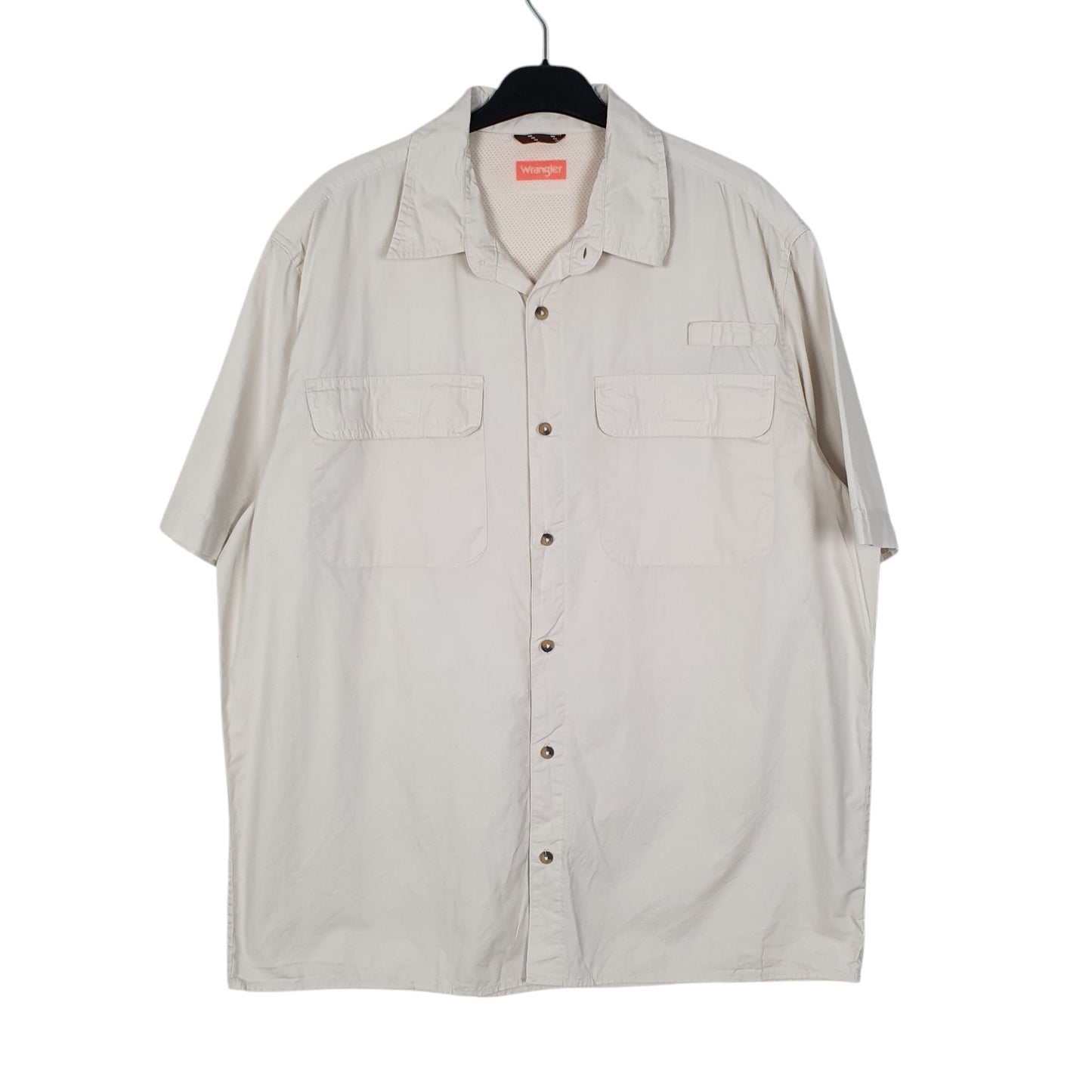 Mens Cream Wrangler  Short Sleeve Shirt