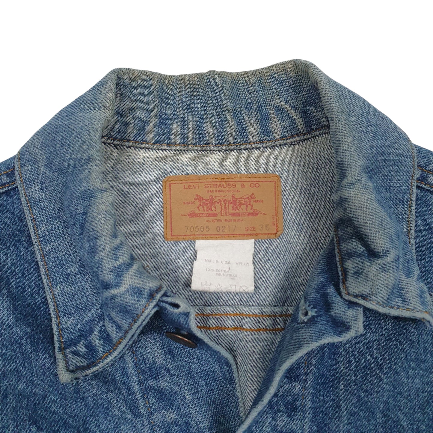 Mens Blue Levis Vintage 00s Type 3 Trucker  Coat