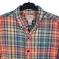 Mens Orange L.L.Bean Thick Flannel Plaid  Shirt