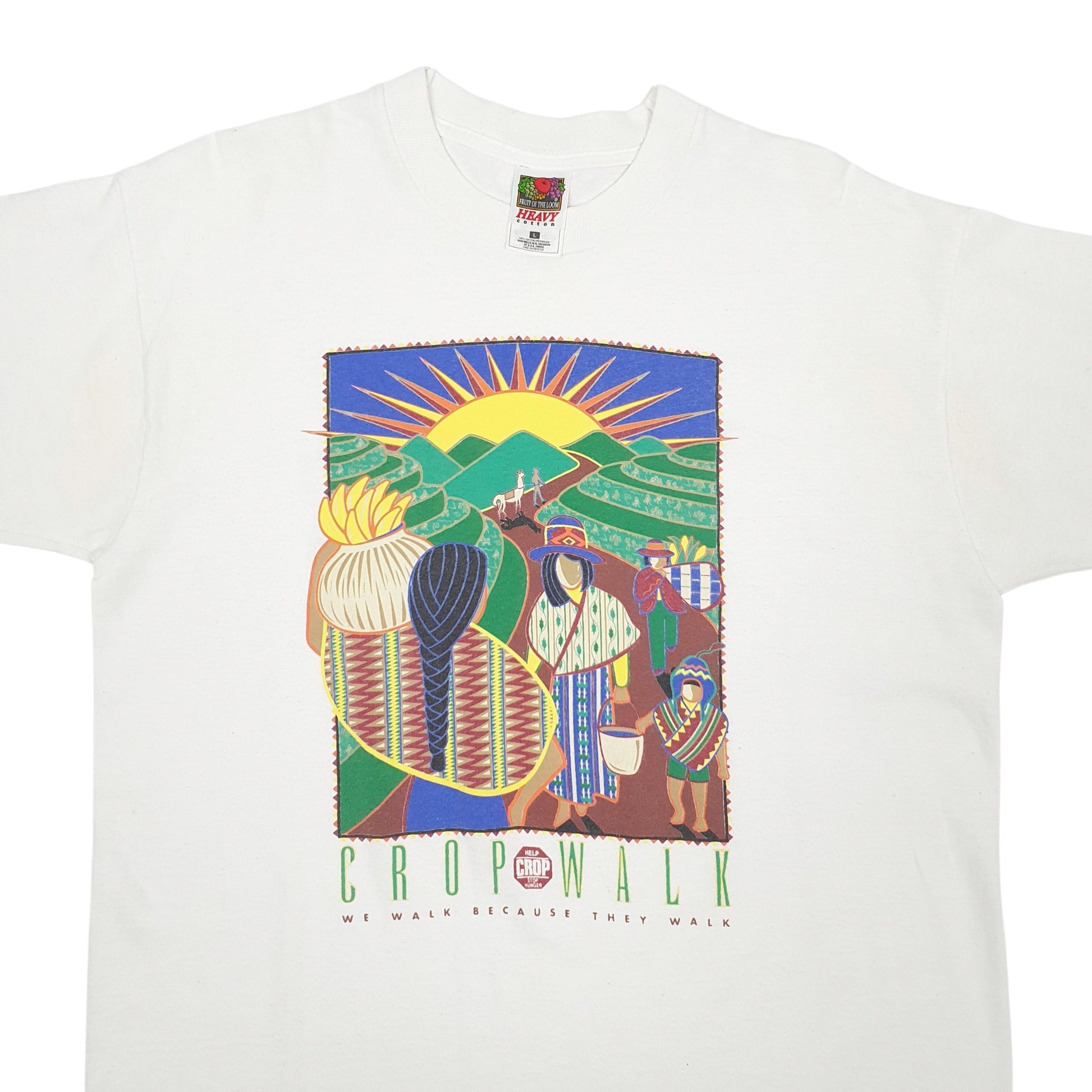 Mens White Fruit Of The Loom  Crewneck T Shirt