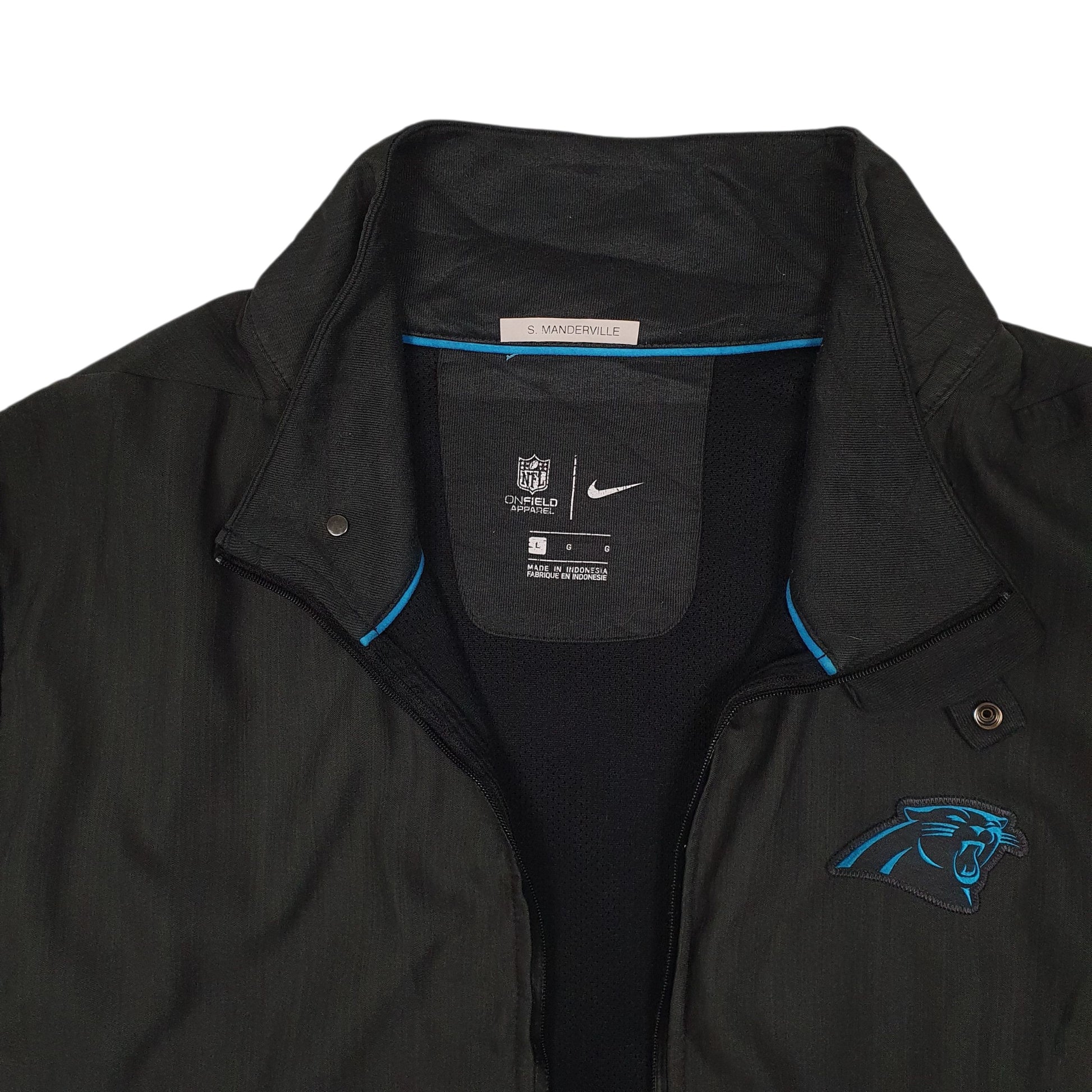Mens Grey Nike NFL Carolina Panthers Quarter Zip Coat