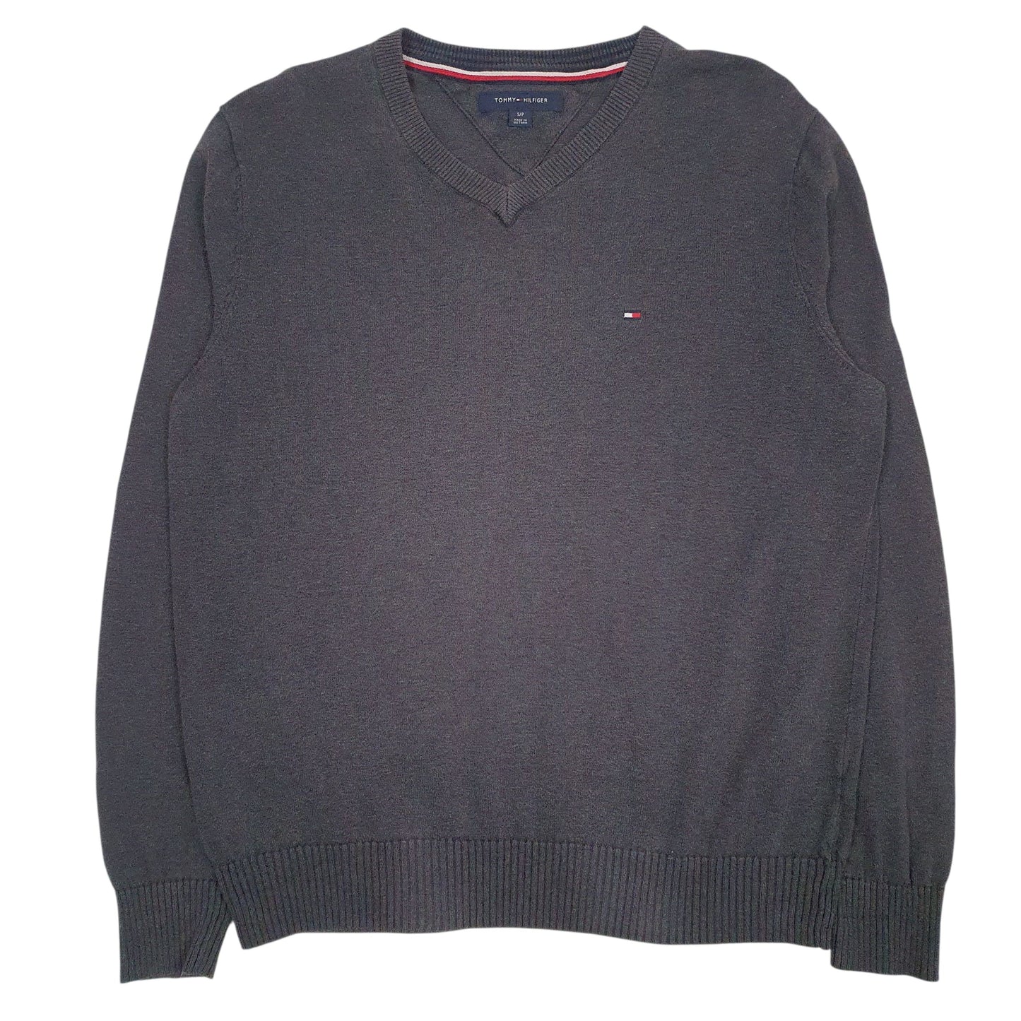 Mens Grey Tommy Hilfiger  V Neck Jumper