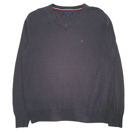 Mens Grey Tommy Hilfiger  V Neck Jumper