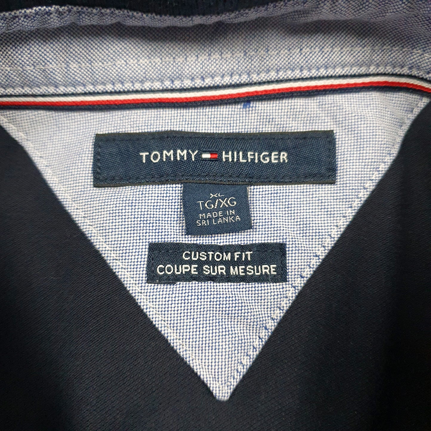 Mens Black Tommy Hilfiger  Hoodie Polo Shirt