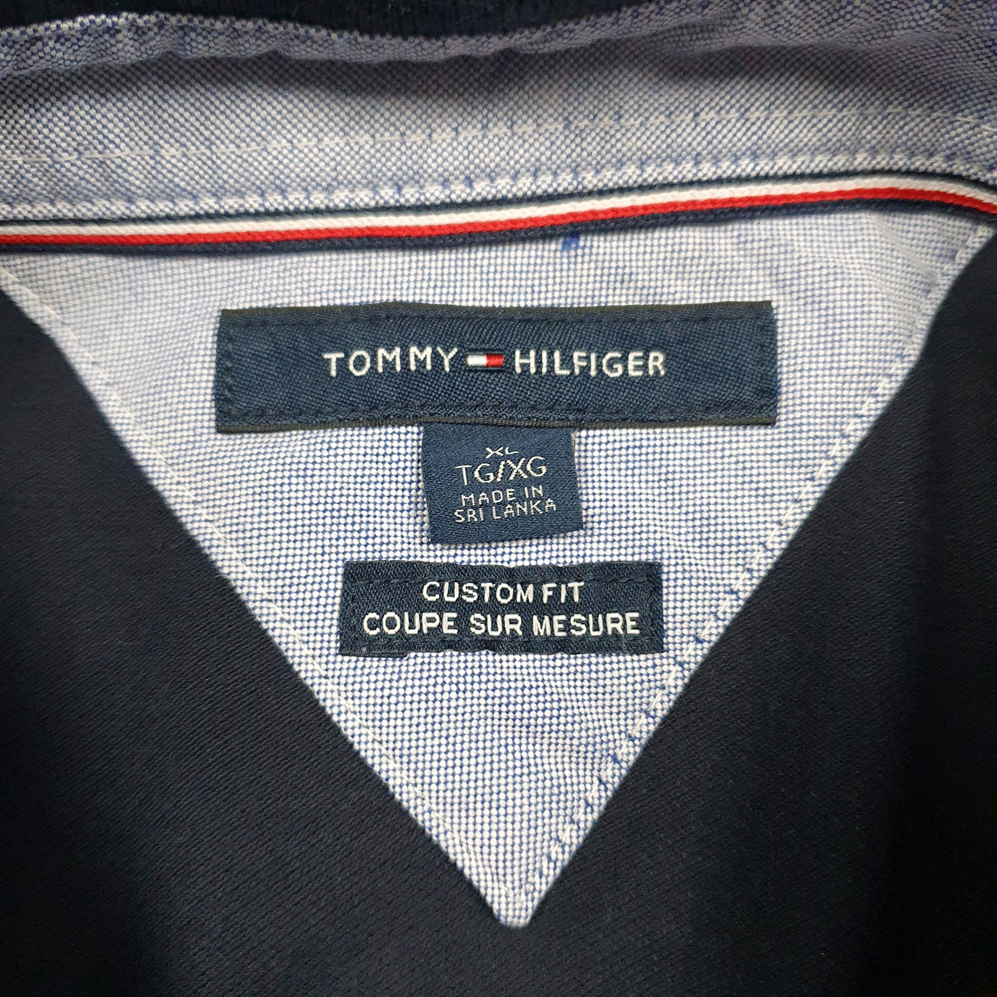 Mens Black Tommy Hilfiger  Hoodie Polo Shirt