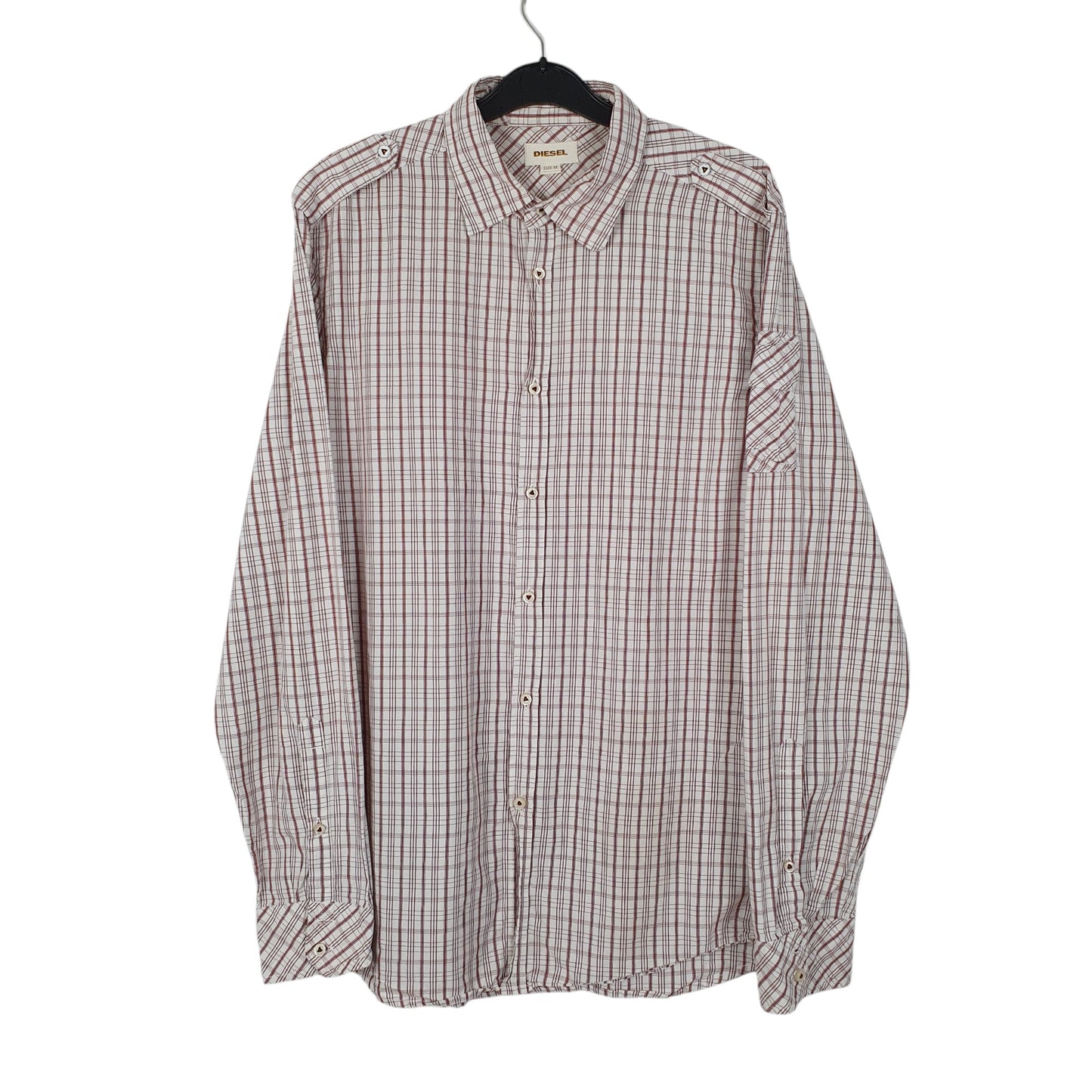 Mens Burgundy Diesel  Long Sleeve Shirt