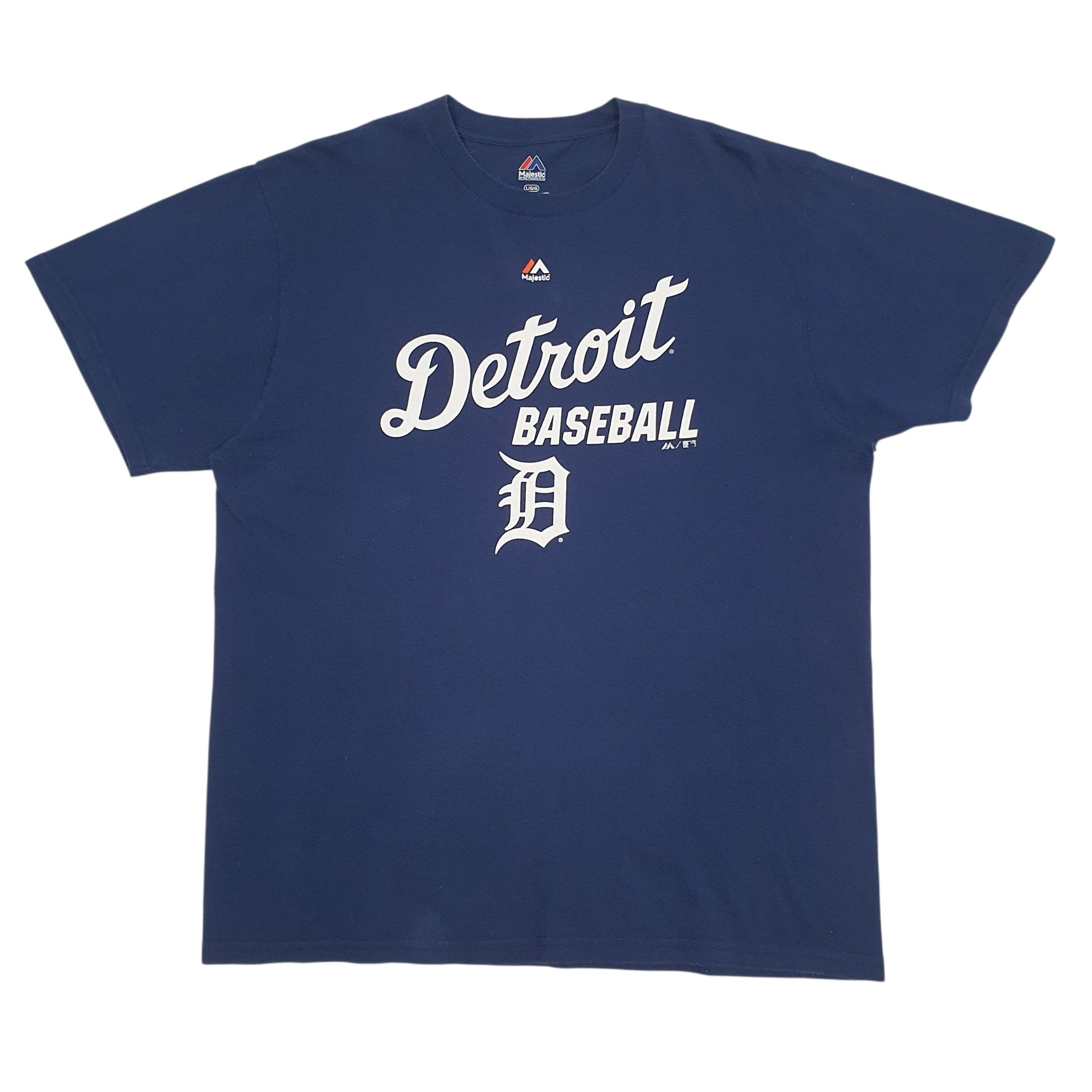 Mens Navy Majestic MLB Detroit Tigers Short Sleeve T Shirt