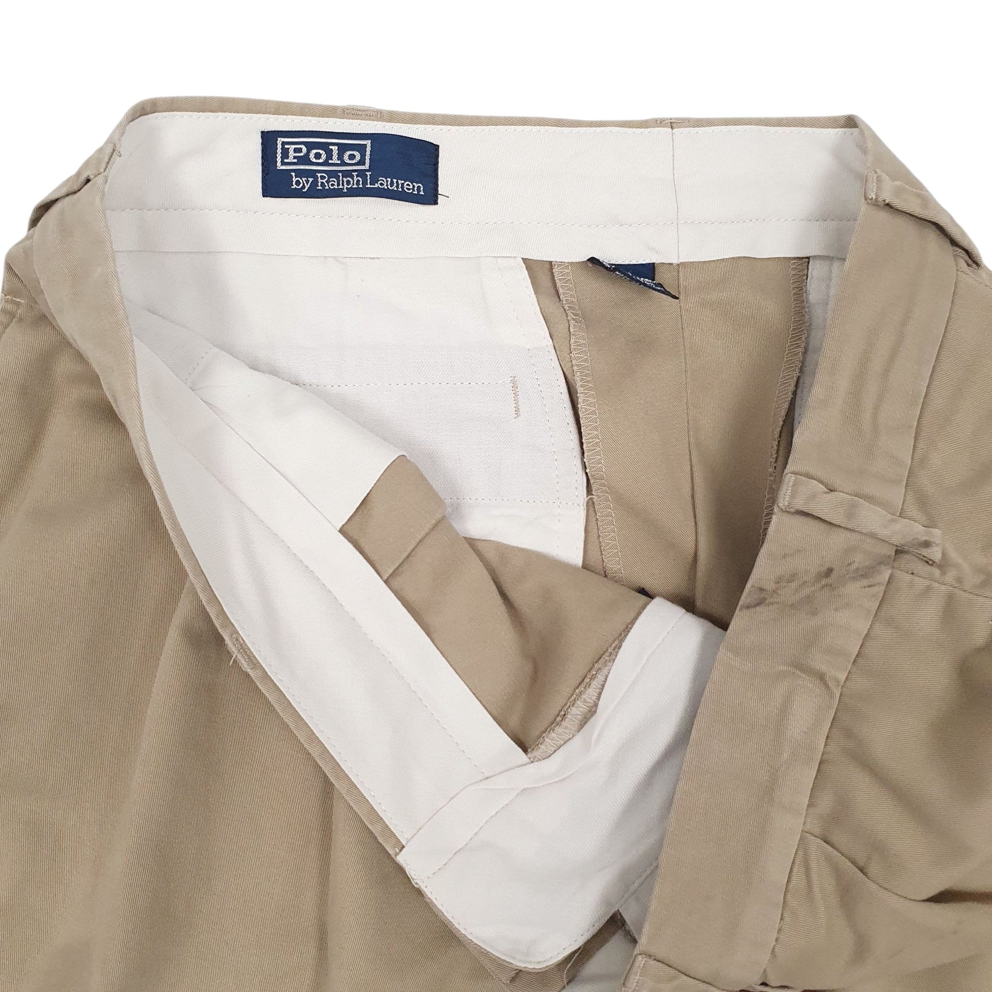 Mens Beige Polo Ralph Lauren Pleated  Trousers