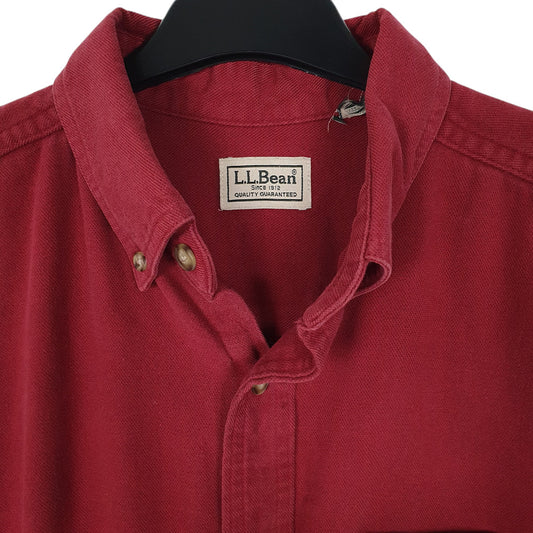Mens Burgundy L.L.Bean Chamois  Shirt