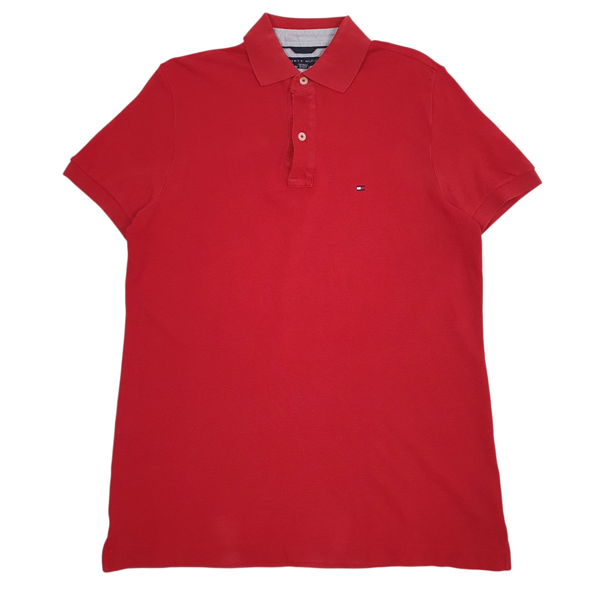 Mens Red Tommy Hilfiger  Short Sleeve Polo Shirt