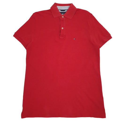 Mens Red Tommy Hilfiger  Short Sleeve Polo Shirt