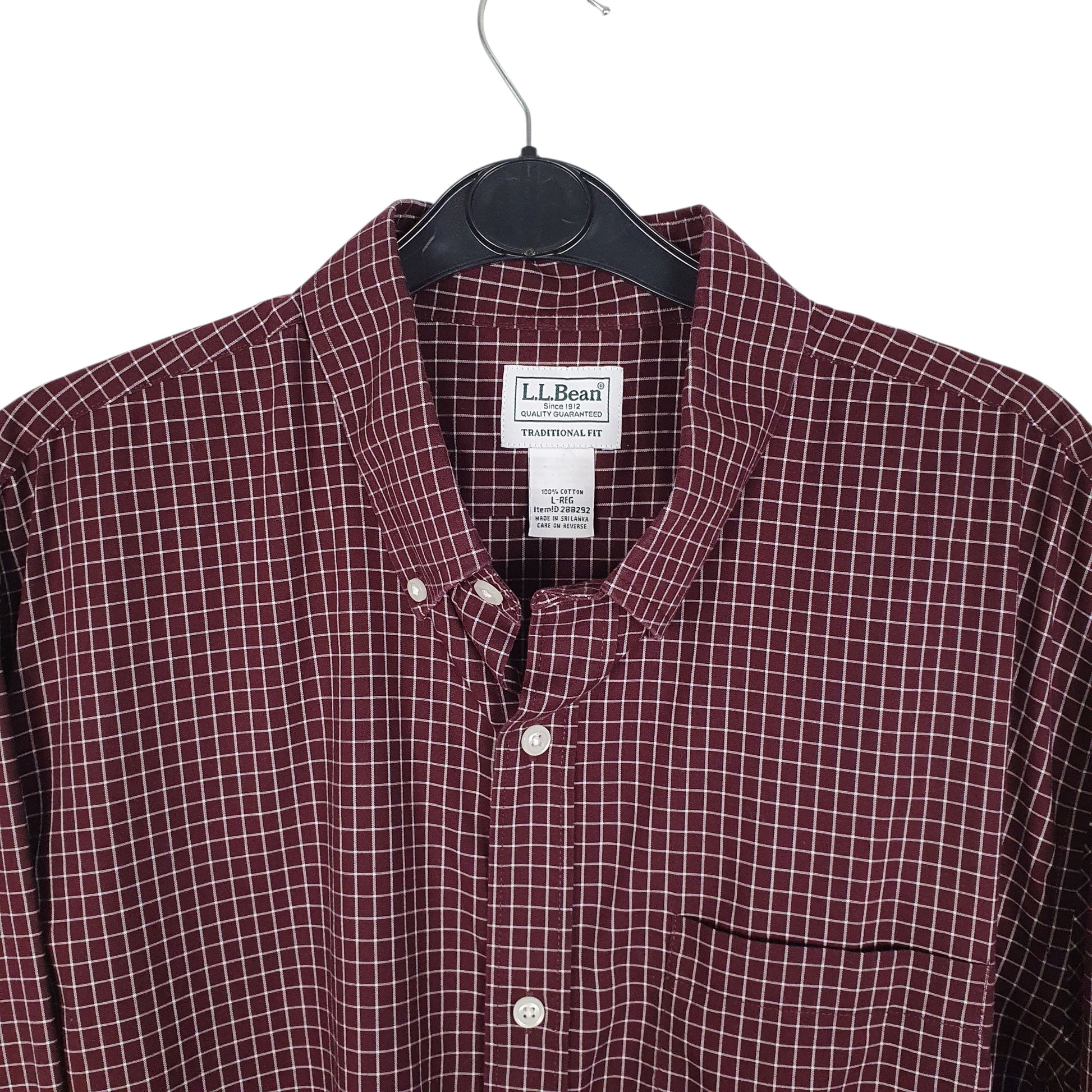 Mens Burgundy L.L.Bean   Shirt