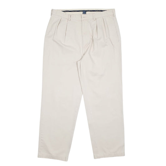 Mens Cream Polo Ralph Lauren Andrew Pant Pleated 90s Chino Trousers