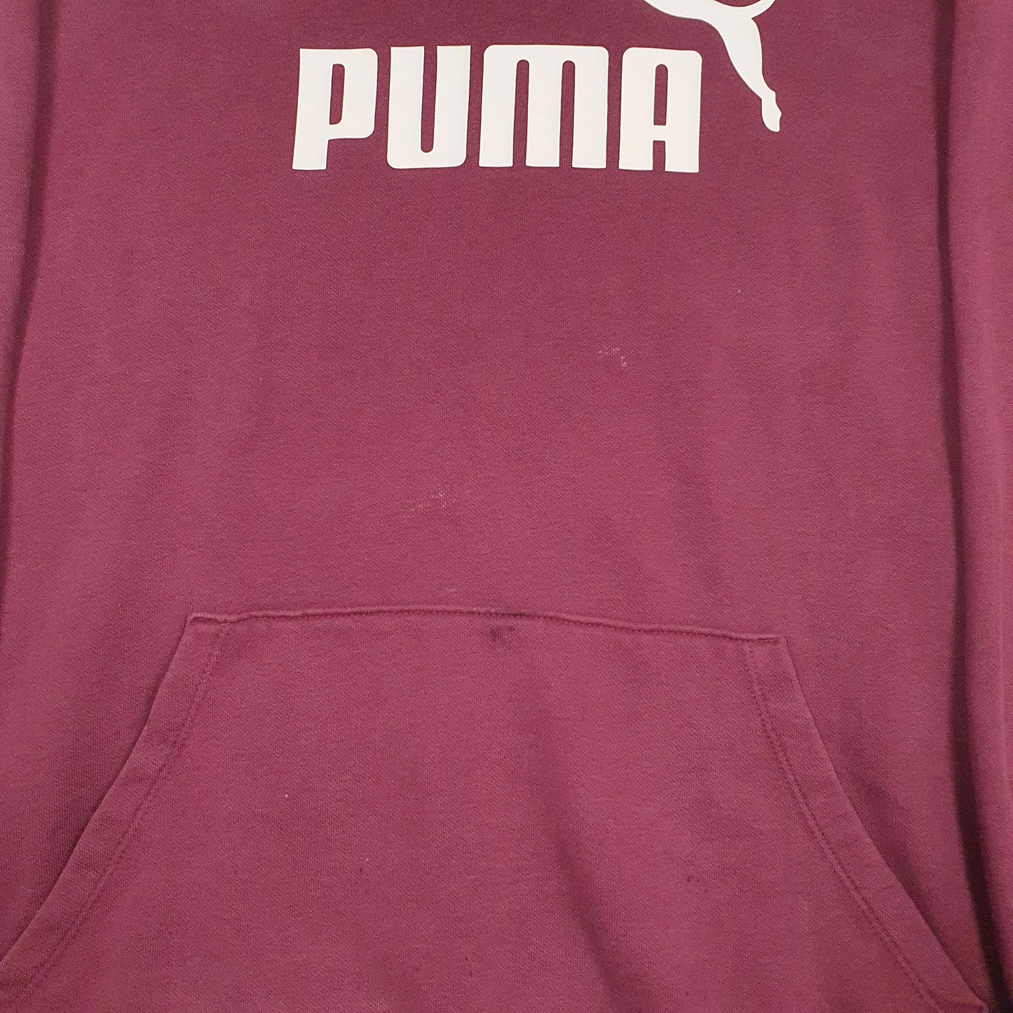 Womens Burgundy Puma Spellout Hoodie Jumper