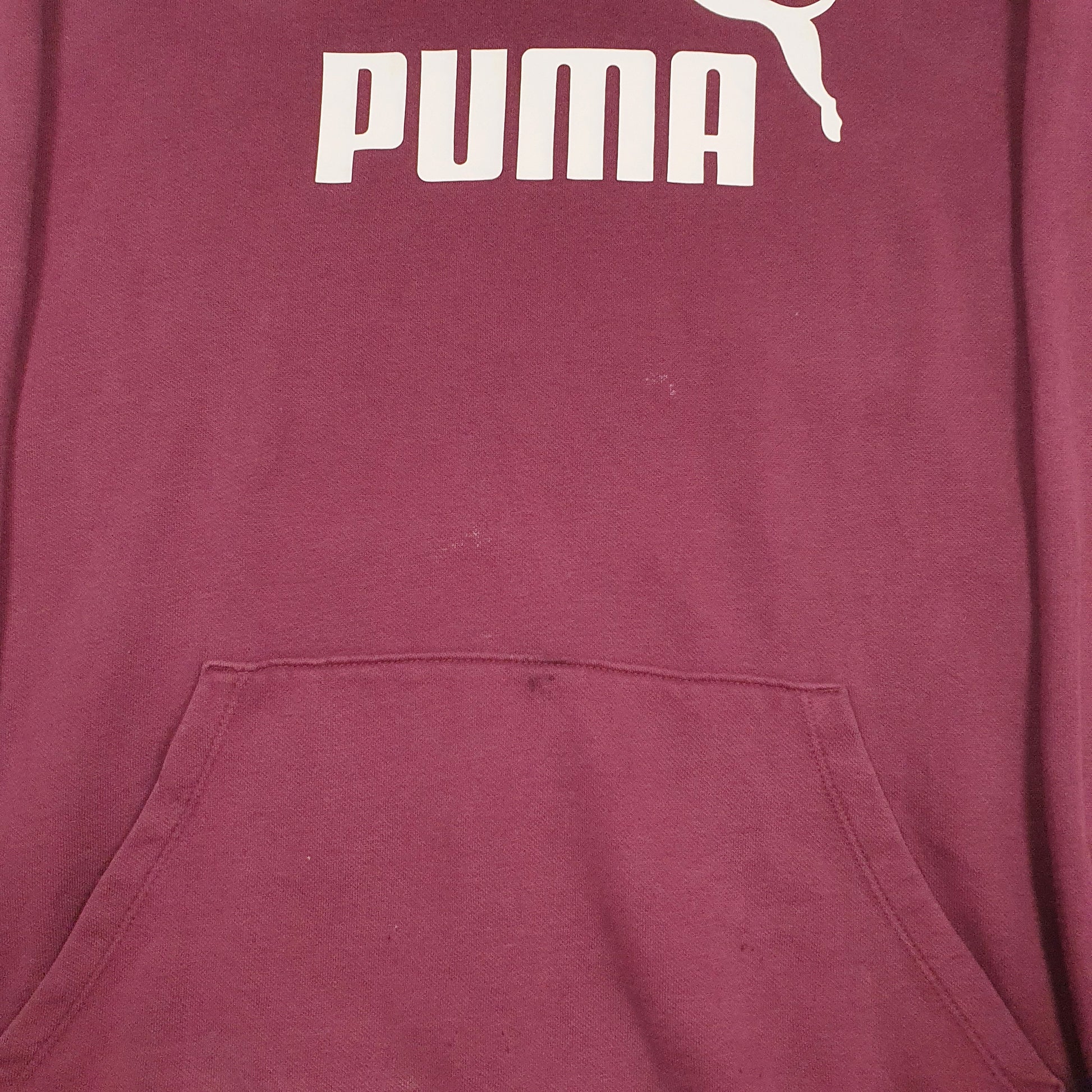 Womens Burgundy Puma Spellout Hoodie Jumper