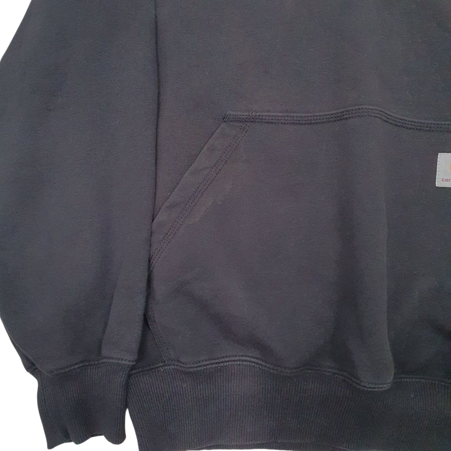 Mens Black Carhartt Original Fit Hooded Quarter Zip Jumper