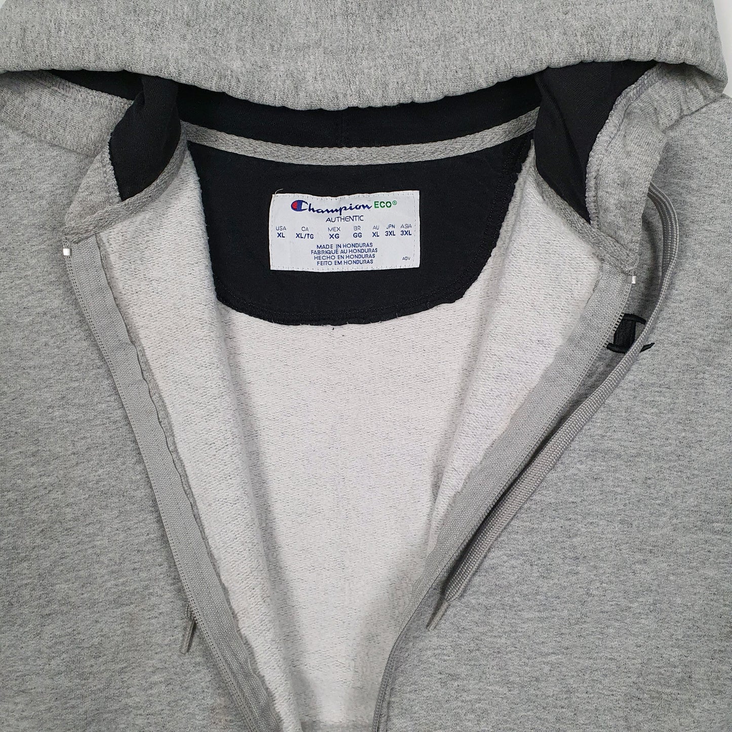 Mens Grey Champion Hoodie Full Zip Jumper