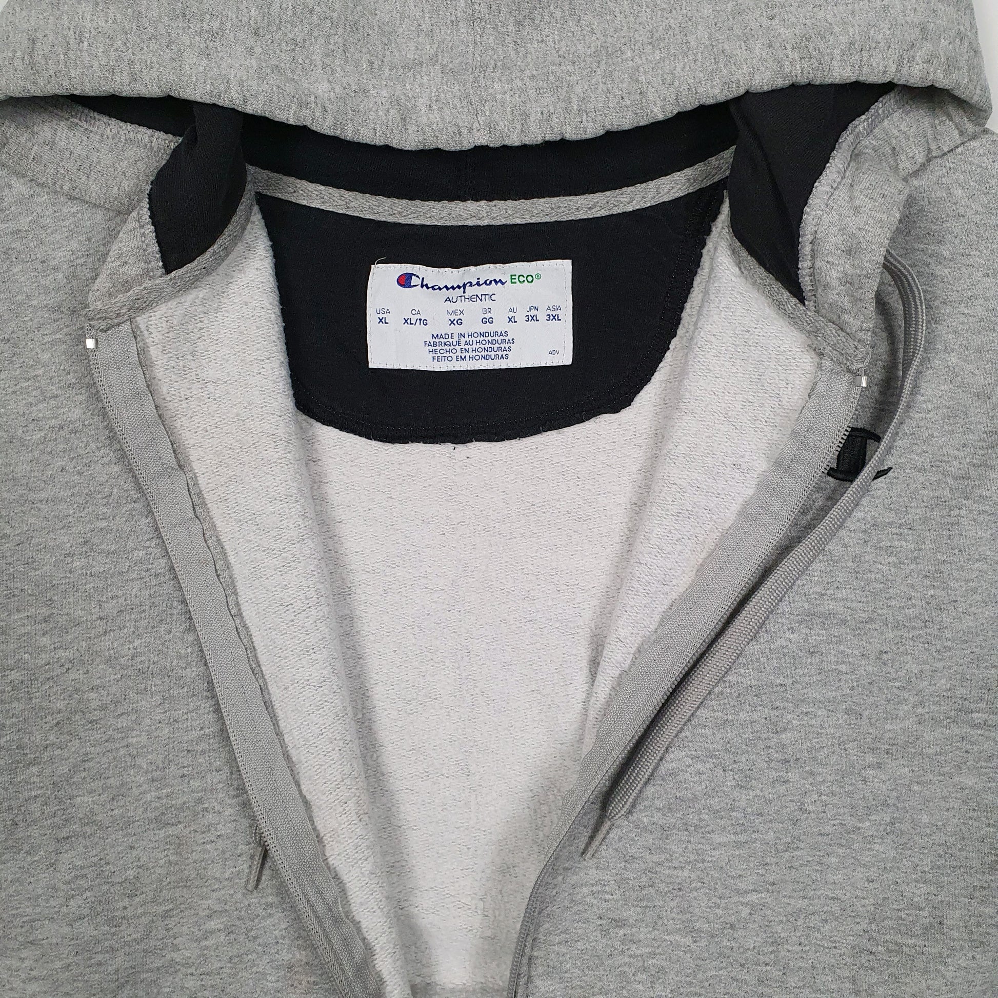 Mens Grey Champion Hoodie Full Zip Jumper