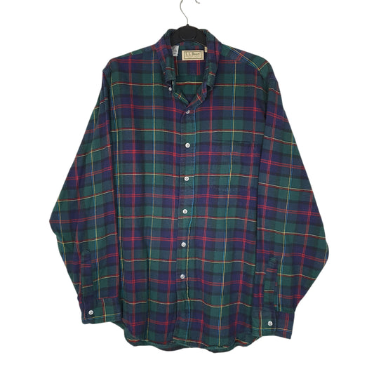 Mens Navy L.L.Bean Vintage 1990s Made in USA Long Sleeve Shirt