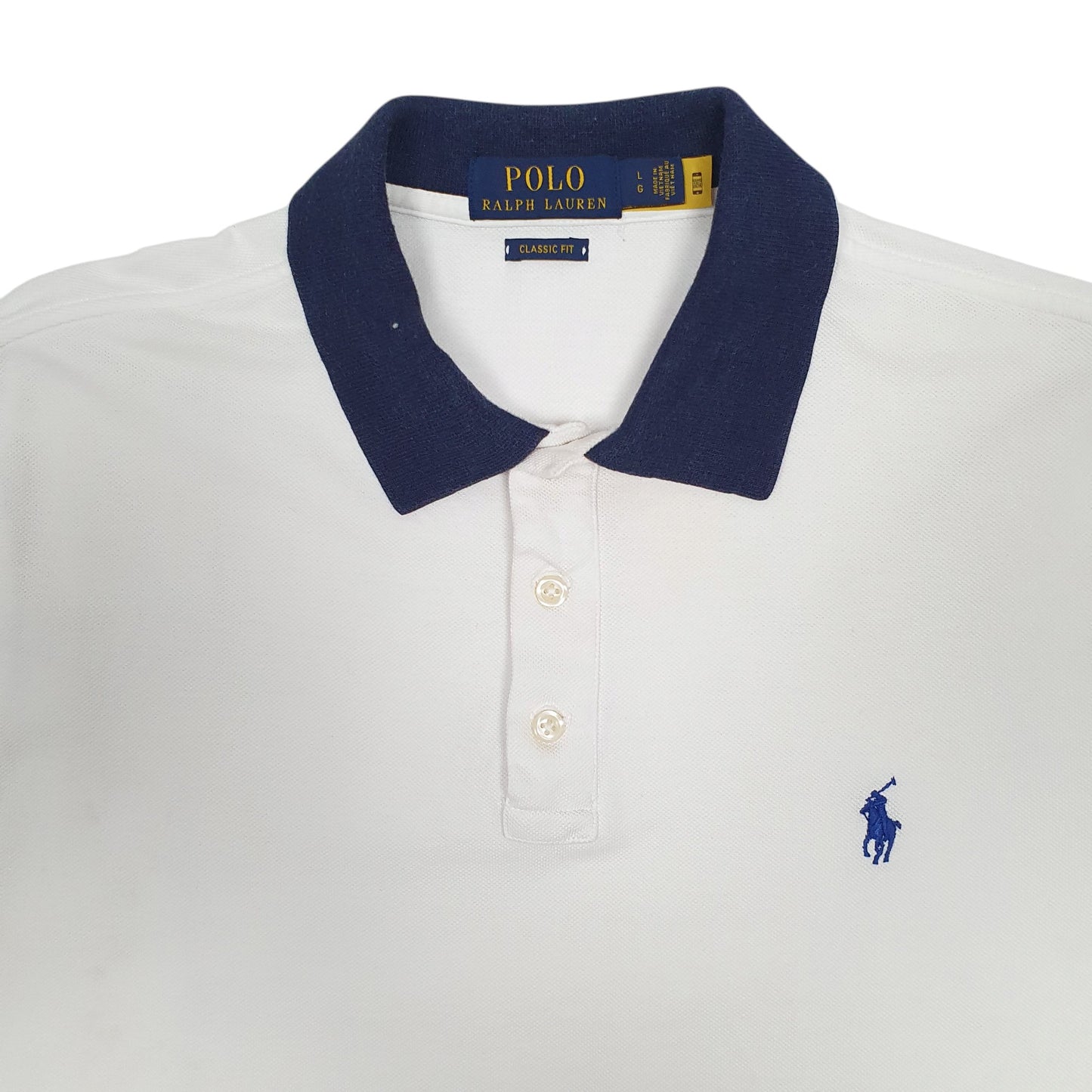 Mens White Polo Ralph Lauren Classic Fit  Polo Shirt