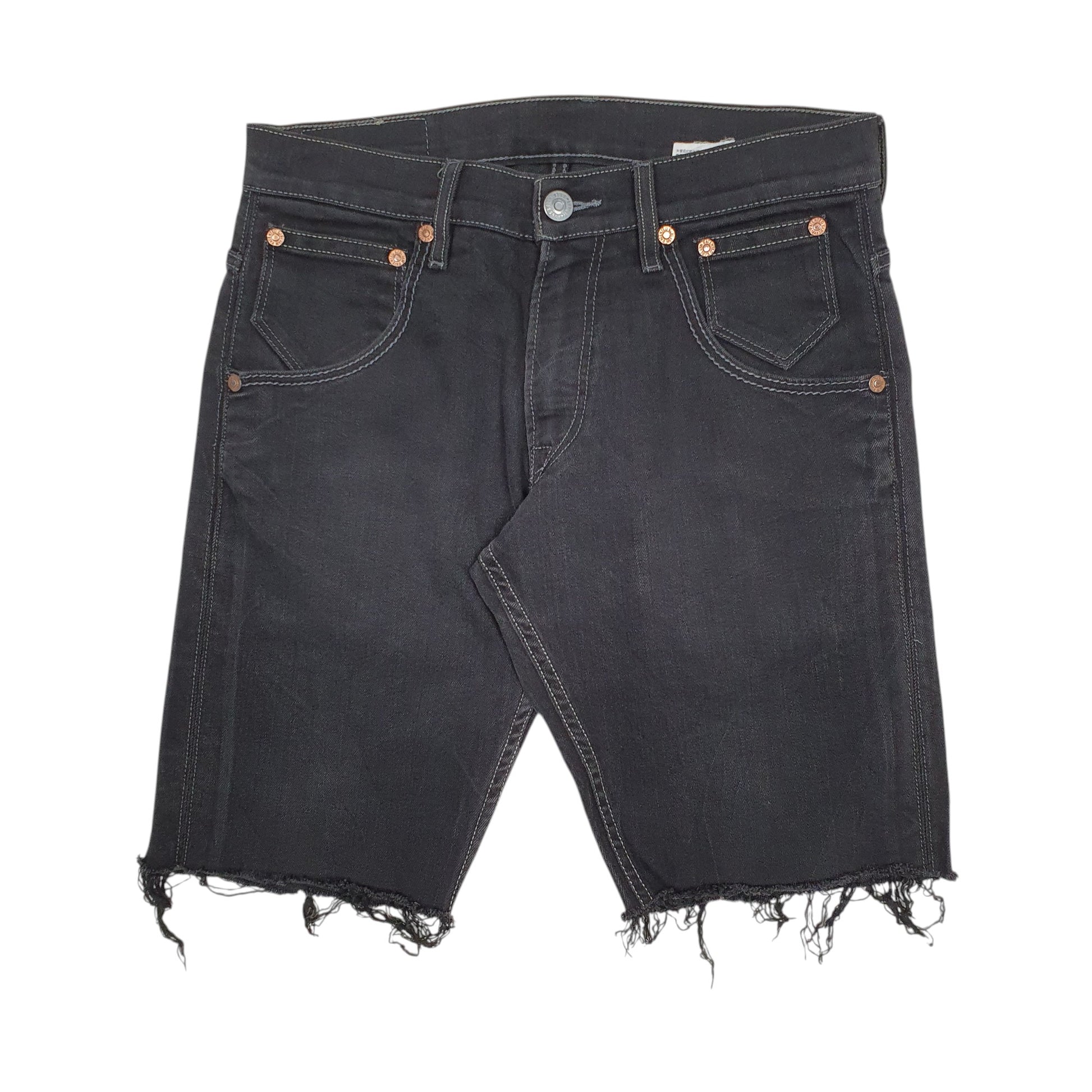 Mens Black Levis 514 Stretch Cut Offs Denim Shorts