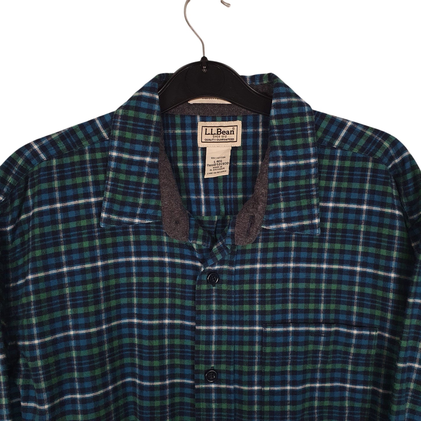 Mens Blue L.L.Bean Thick Flannel  Shirt