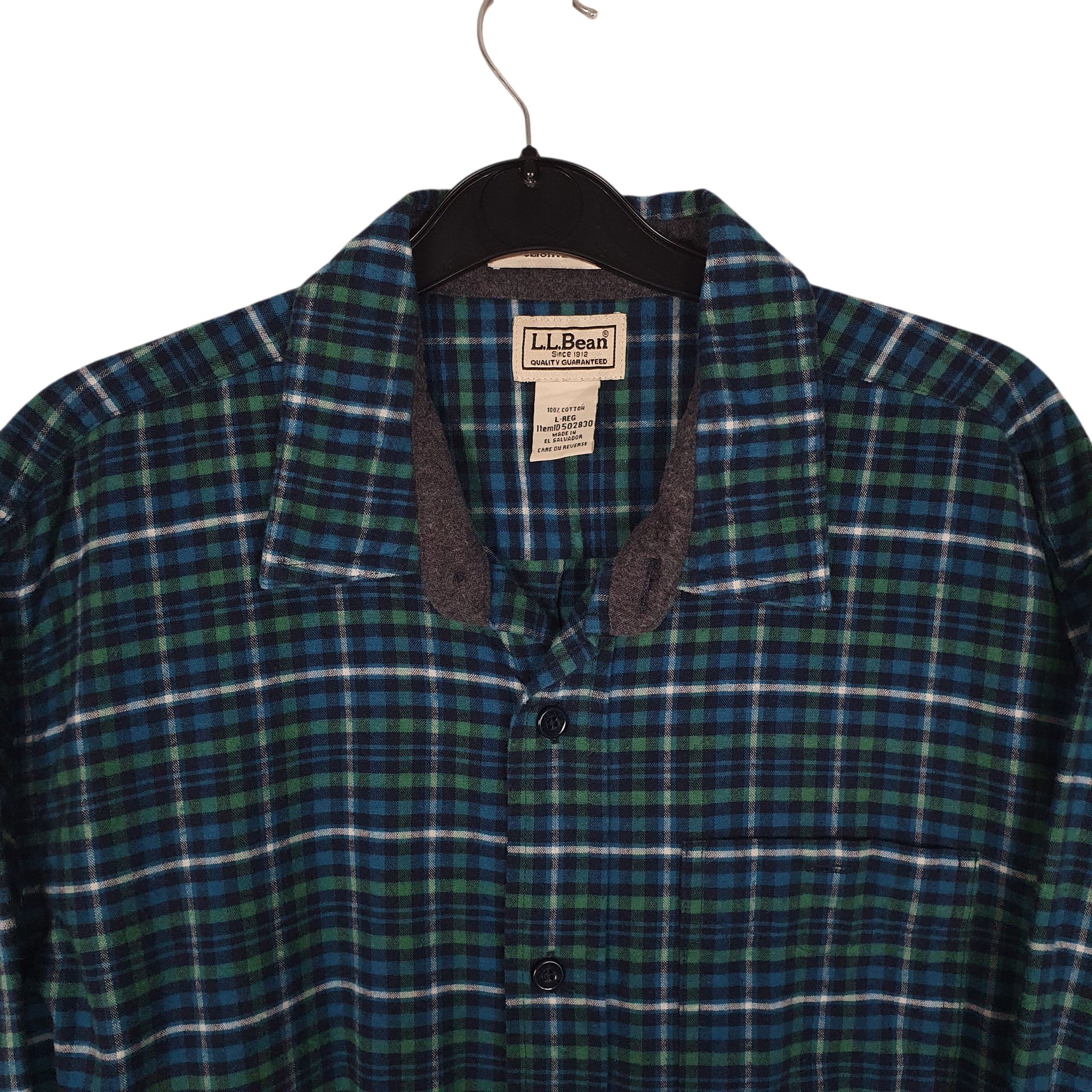 Mens Blue L.L.Bean Thick Flannel  Shirt