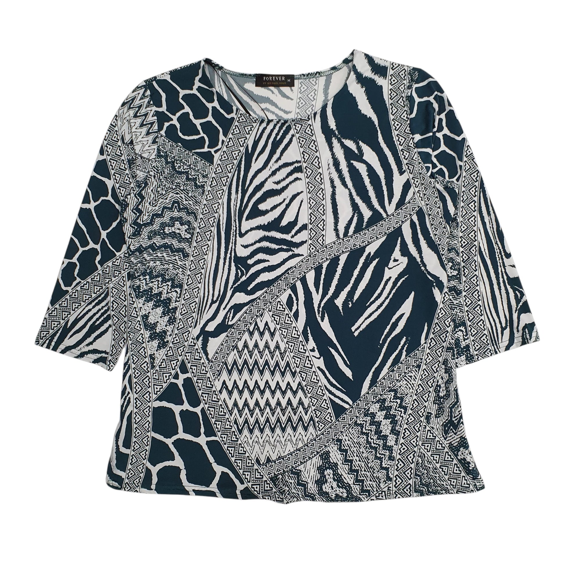 Womens Green Michael Gold Forever Blouse Long Sleeve T Shirt